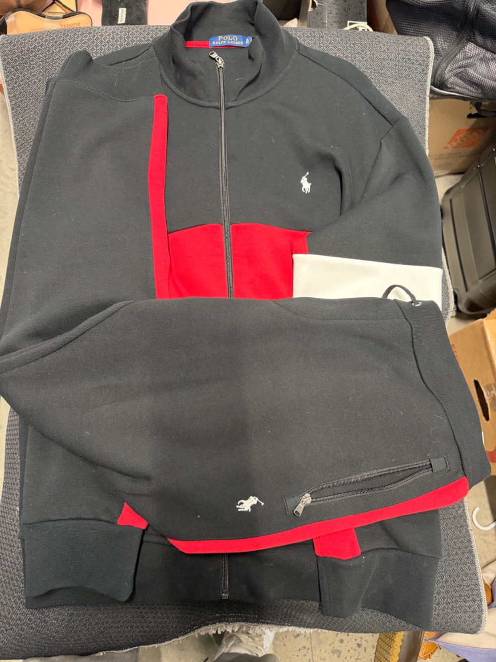Polo Ralph Lauren Black & Red Zip-Up Track suit